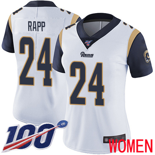 Los Angeles Rams Limited White Women Taylor Rapp Road Jersey NFL Football 24 100th Season Vapor Untouchable